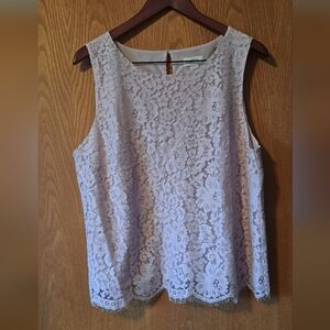 Elegant Lace Sleeveless Top - Pale Pink